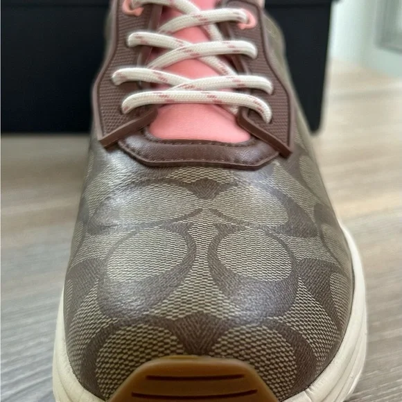Coach Women's Signature Brown and Pink Sneakers - Picture 3 of 9